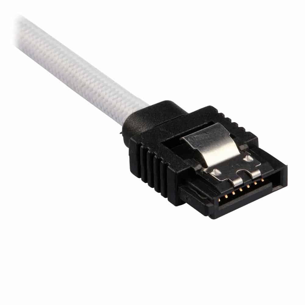 (image for) Corsair 30cm White Premium Braided Sleeved SATA Data Cable